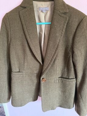 Vintage Ann Taylor Olive Green Women's Wool  Blazer